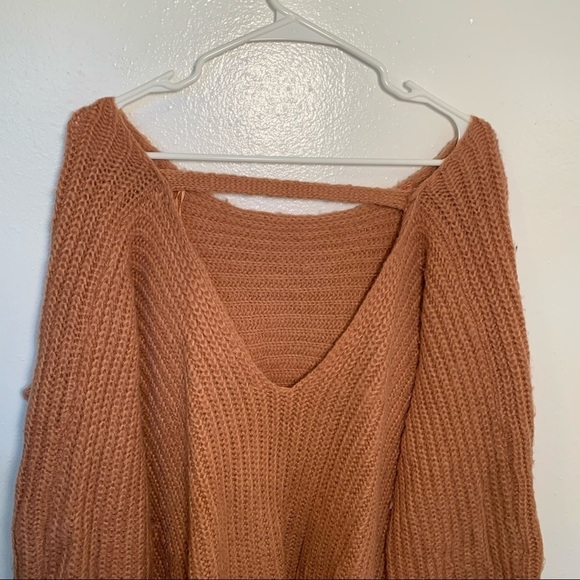 Glamorous Open Back Boyfriend Sweater Pink - Picture 8 of 11